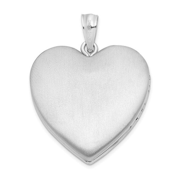 Sterling Silver 24mm Scrolled Heart Family Locket - Picture 3 of 6